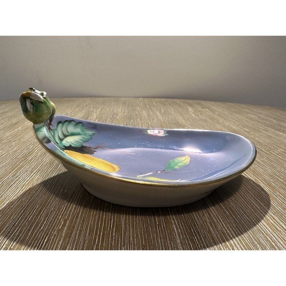 Rare Hand Painted Noritake Lusterware Lemon Design Art Nouveau Dish - Picture 6 of 12